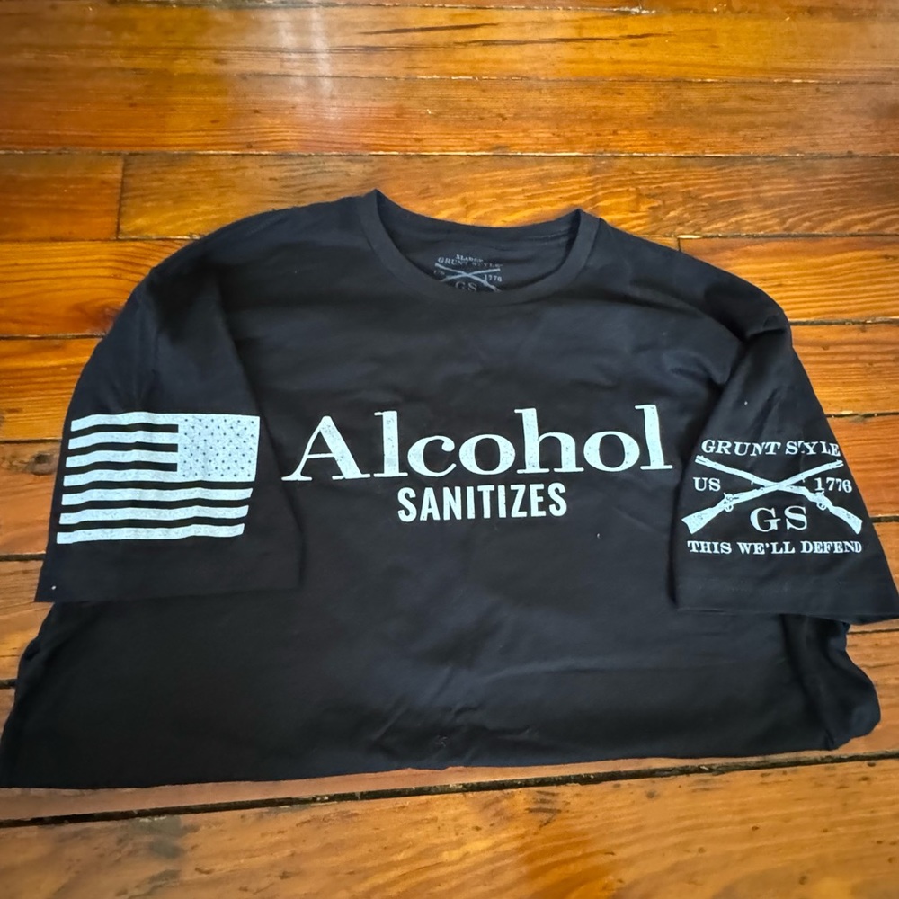 Grunt Style Alcohol Sanitizes Black Cotton T Shirt Size XL